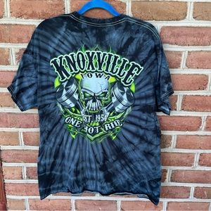 Knoxville Iowa one hot ride black and gray T-shirt size XL